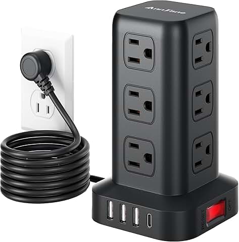 6.5 ft Surge Protector Power Strip with 4 USB Ports