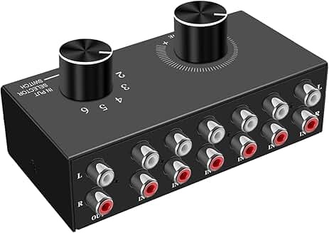 Six-Input Stereo Audio Switcher for TV and Devices