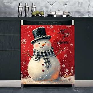 Christmas Snowman Magnet Dishwasher Cover Panel