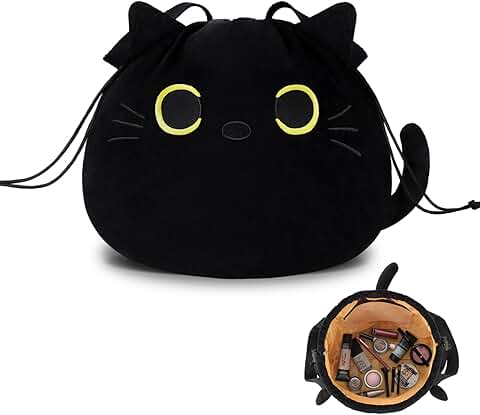 Cute Cat Drawstring Makeup Bag for Travel and Storage