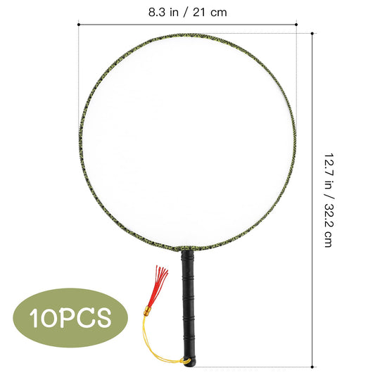 10pcs White Hand Fans for DIY Projects