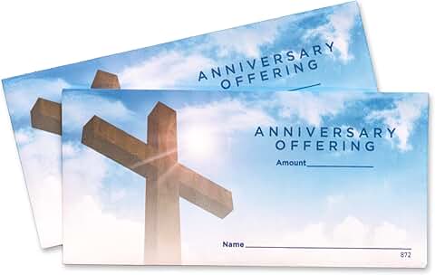 Anniversary Church Offering Envelopes, 3" x 6 1/4", Pack of 100
