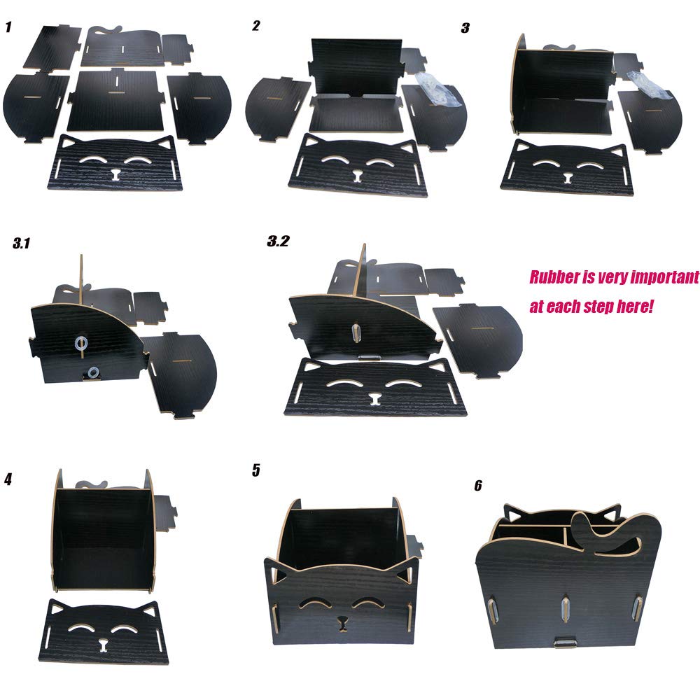 Elegant Folding Pen Organizer for Desk in Black