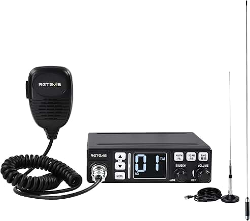 40-Channel AM/FM CB Radio Kit with Antenna and Features