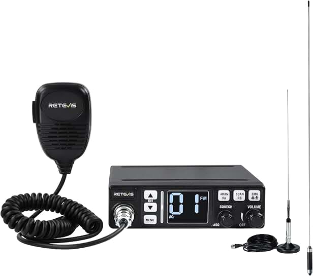 40-Channel AM/FM CB Radio Kit with Antenna and Features