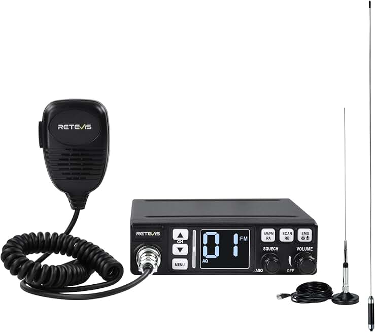 40-Channel AM/FM CB Radio Kit with Antenna and Features