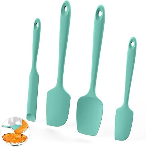 Heat Resistant Silicone Spatula Set for Cooking and Baking