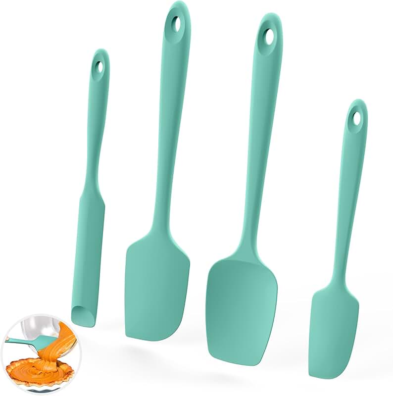 Heat Resistant Silicone Spatula Set for Cooking and Baking