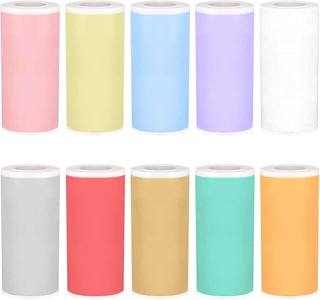 57x25mm Color Thermal Sticker Paper, 10 Rolls