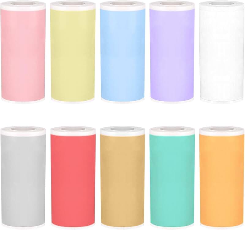 57x25mm Color Thermal Sticker Paper, 10 Rolls
