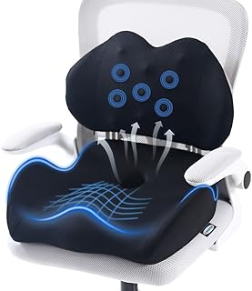 Large Memory Foam Seat Cushion for Back and Tailbone Support
