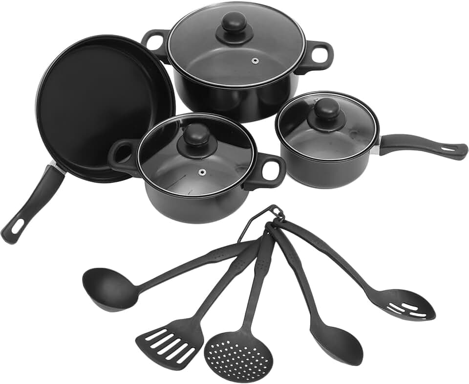 7-Piece Cast Iron Cookware Set for Cooking and Camping