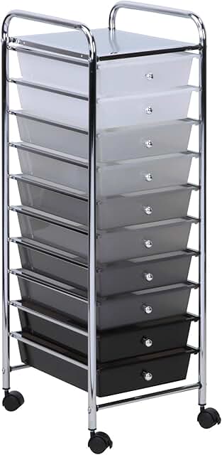 10-Drawer Storage Cart in Assorted Colors