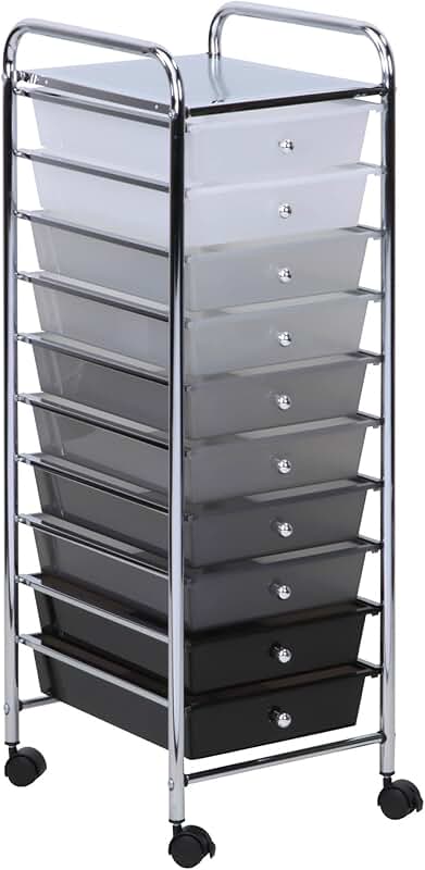 10-Drawer Storage Cart in Assorted Colors