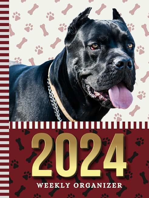 2024 Weekly Organizer with Dog Art Cover