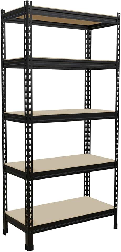 5-Shelf Storage Rack with Wheels and Liners
