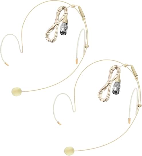 Dual Earhook Headset Microphone, Omnidirectional, 2 Pack