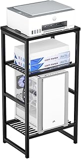 3-Tier Industrial Printer Stand with Wire Shelf