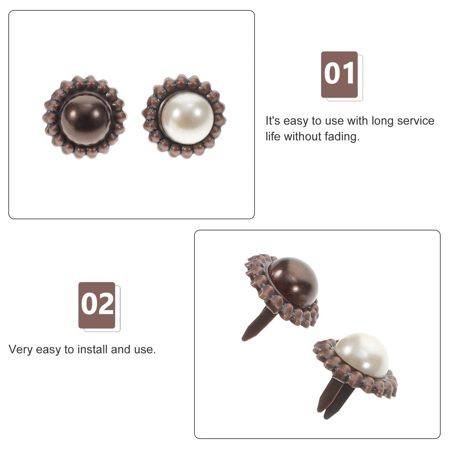 Pearlized Metal Brads for Scrapbooking 20pcs