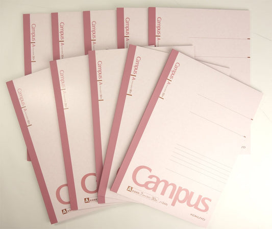 Pink 7mm Ruled Notebook, 30 Sheets, Pack of 10