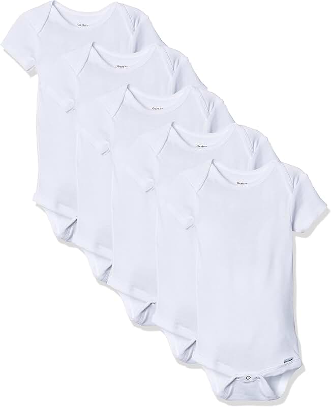 Set of five baby girl solid bodysuits