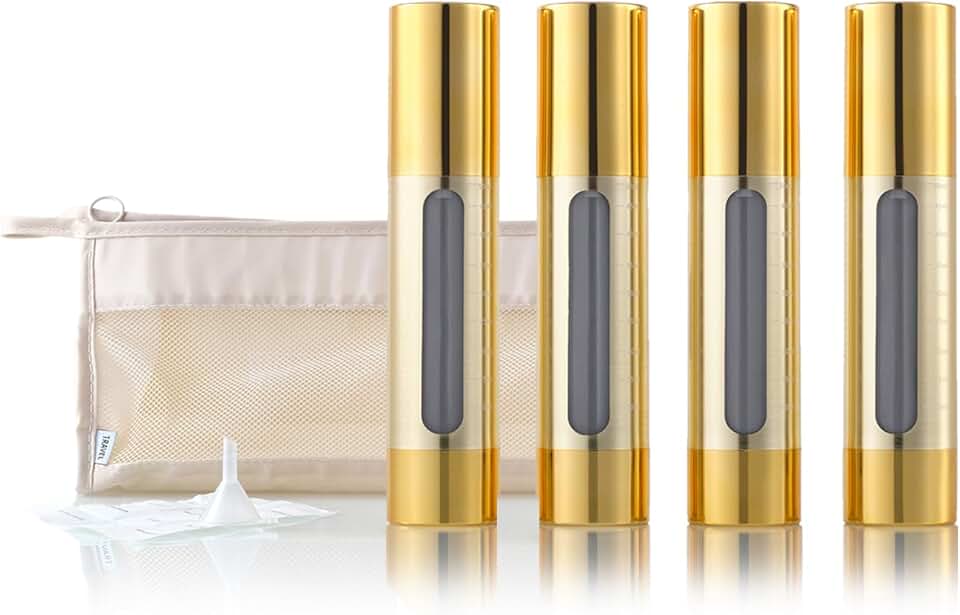Set of 7 refillable cosmetic pump bottles, 1.7 oz