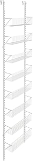 Adjustable 8-Tier Wall and Door Basket Organizer, 18" White