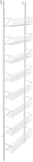 Adjustable 8-Tier Wall and Door Basket Organizer, 18" White