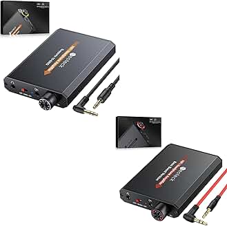 Portable headphone amplifier with bass boost and volume control