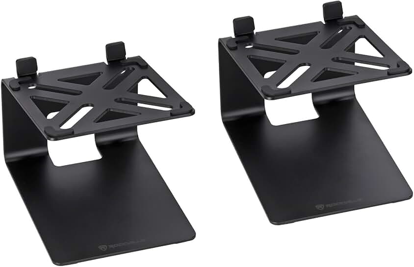 Pair of speaker riser stands for desktop or studio monitors