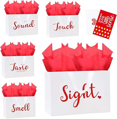12.6-inch 5 Senses Gift Bag with Tissue and Ribbon