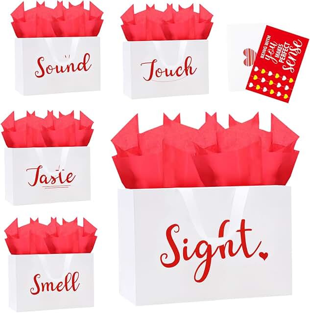 12.6-inch 5 Senses Gift Bag with Tissue and Ribbon