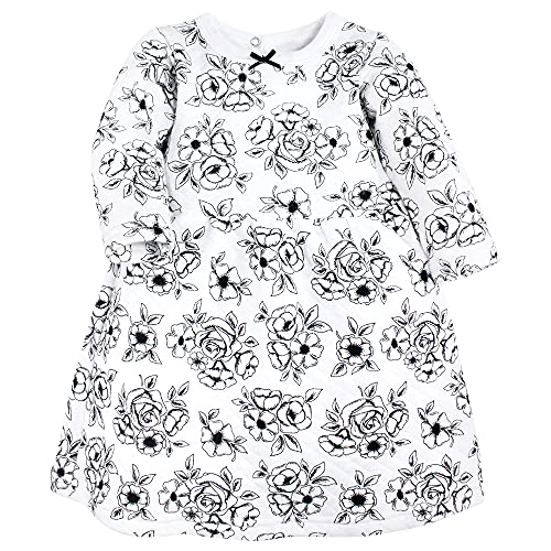 Girls' Quilted Cotton Dress and Leggings, Black T e, 3-6 Months