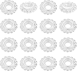 20pcs 5mm Sterling Silver Flower Beads for Jewelry Making