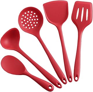 Set of 5 silicone kitchen utensils for cooking and baking