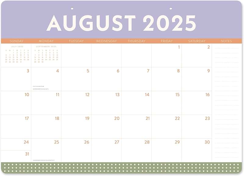 Large Monthly Decorative Calendar for Home and Office