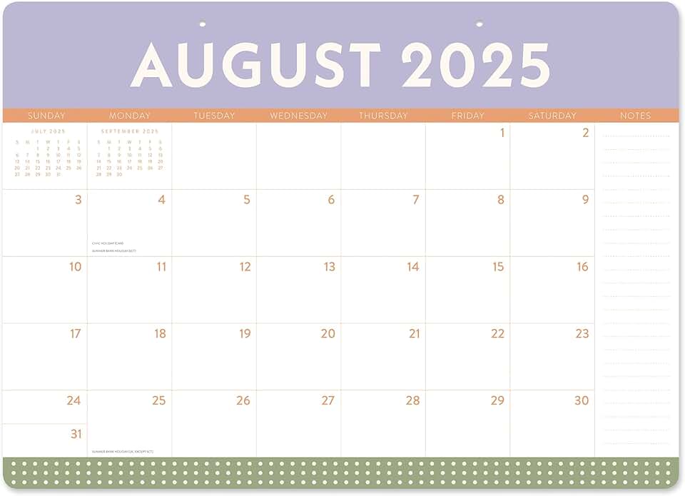 Large Monthly Decorative Calendar for Home and Office