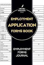 Employment Application Forms Book for Business and Jobs