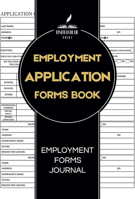 Employment Application Forms Book for Business and Jobs