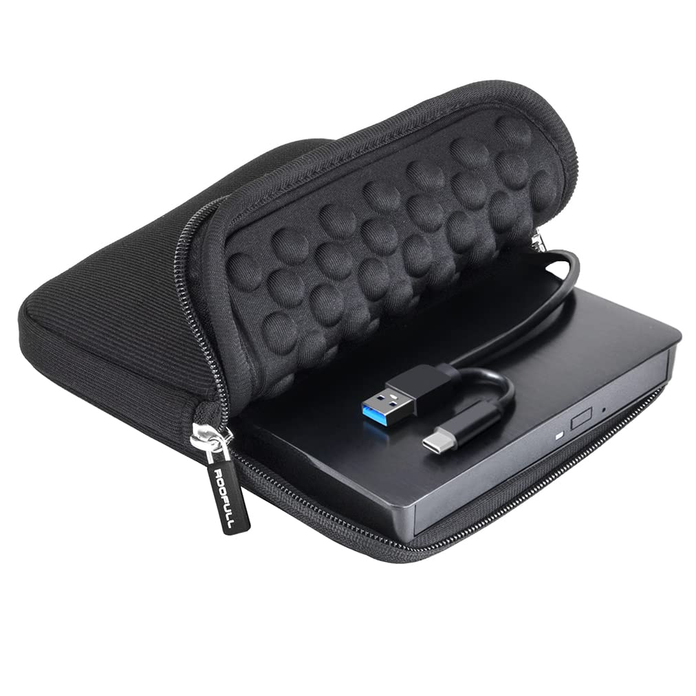 External CD DVD +/-RW Drive USB 3.0 Type-C Portable CD/DVD Optical Drive Player Reader Writer Burner with Protective Carrying Case for Mac MacBook Pro/Air, iMac, Windows 11/10 Laptop Desktop