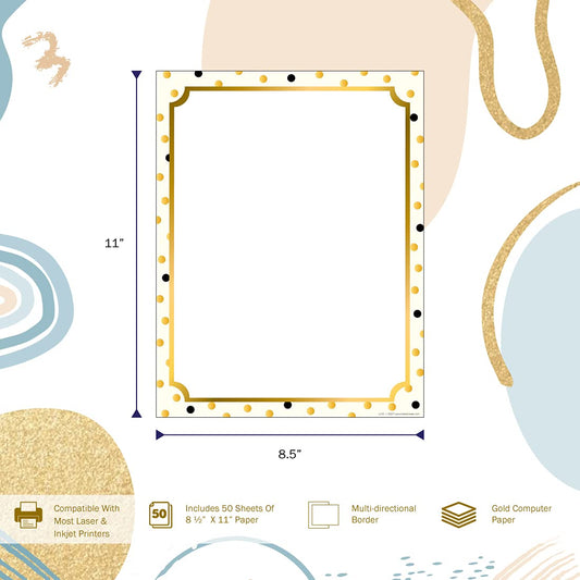 Gold Decorative Printer Paper, 8.5 x 11, 50 Sheets