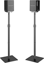 Pair Height-Adjustable Speaker Stands, 11 lbs, Black