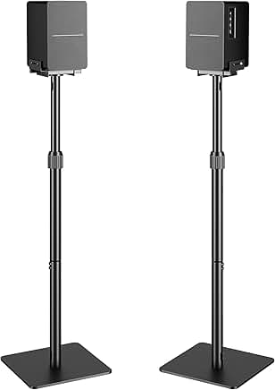 Pair Height-Adjustable Speaker Stands, 11 lbs, Black
