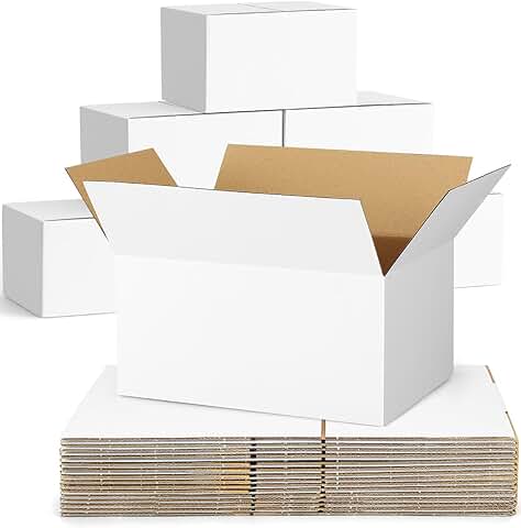 40 small white shipping boxes, 9x6x4 inches