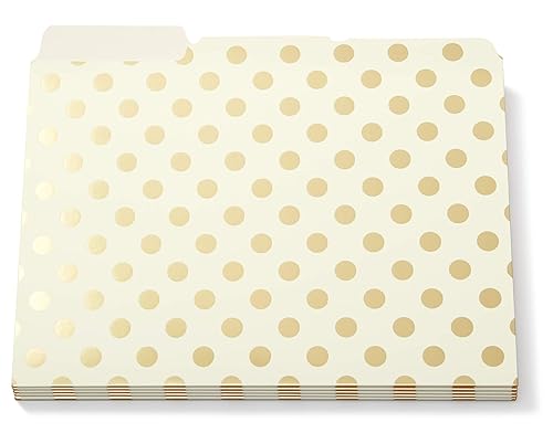 Set of 6 Gold Dot Letter File Folders