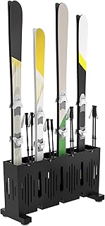 Heavy Duty 4-Pair Ski Storage Rack with Adjustable Bars
