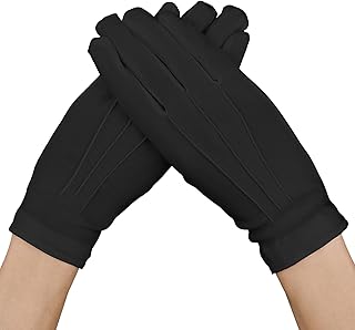 Black and white cotton gloves for women