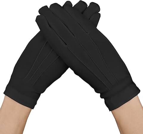 Black and white cotton gloves for women