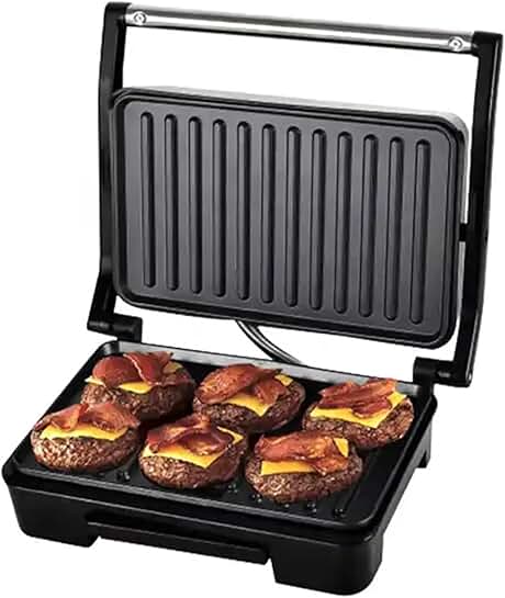 850W Double-Side Steel Panini Sandwich Maker