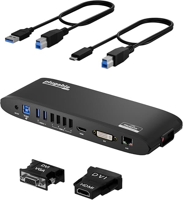 Universal USB 3.0 Docking Station with Dual HDMI and Ethernet